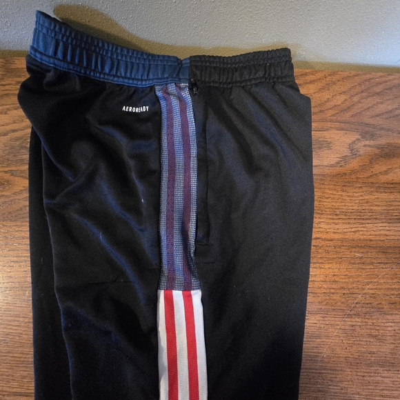 Adidas Kids Black Track Pants with Red and Blue Stripes - Picture 8 of 11